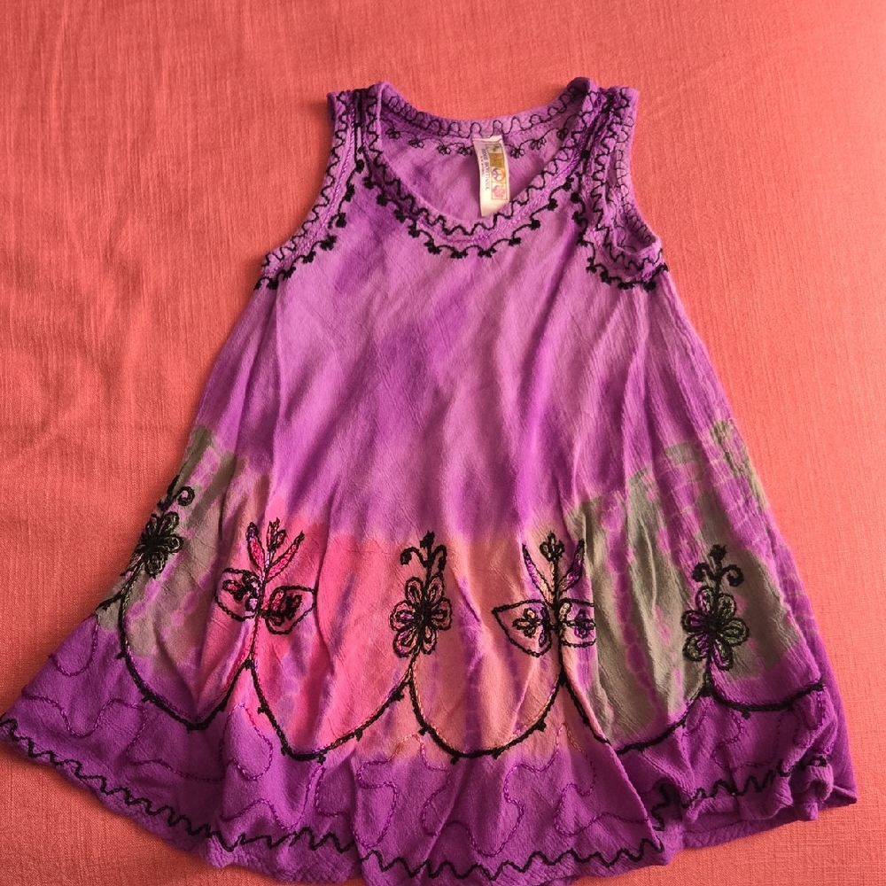 India Boutique Purple Sleeveless Embroidered Top